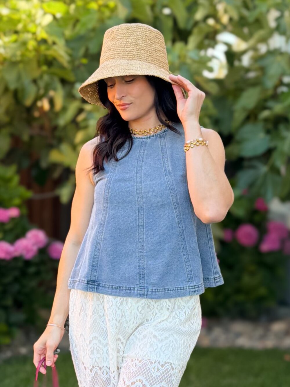 Blue Denim Swing Tank Top